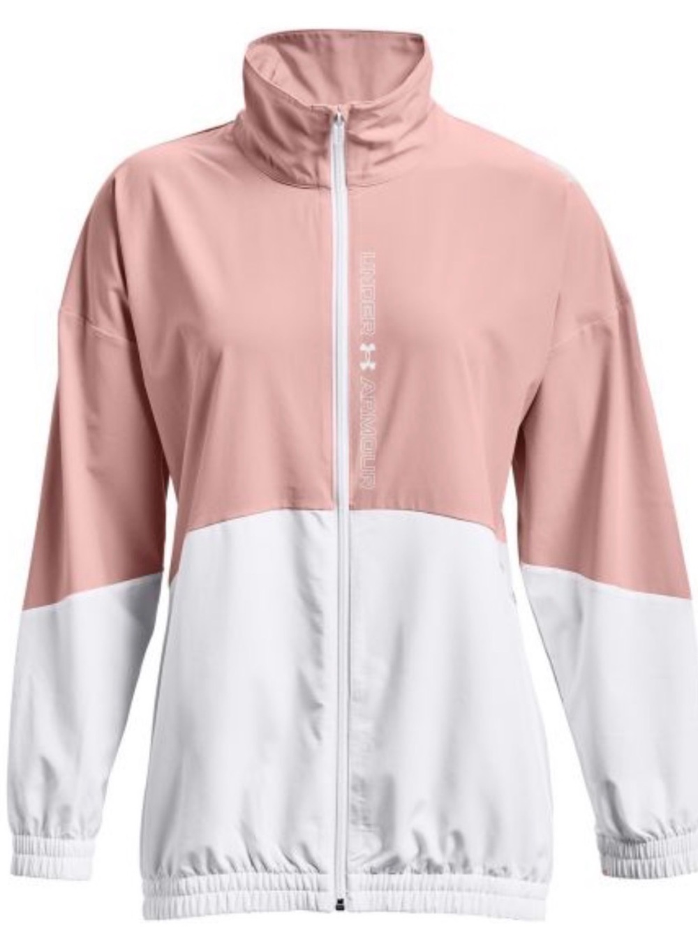Under Armour UA Storm Oversized Windbreaker Water Repellent Jacket Pink White M